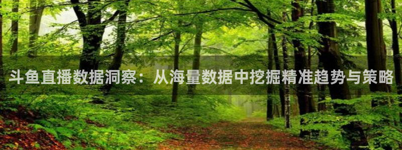 178直播篮球直播：斗鱼直播数据洞察：从海量数据中挖掘精准趋势与策略